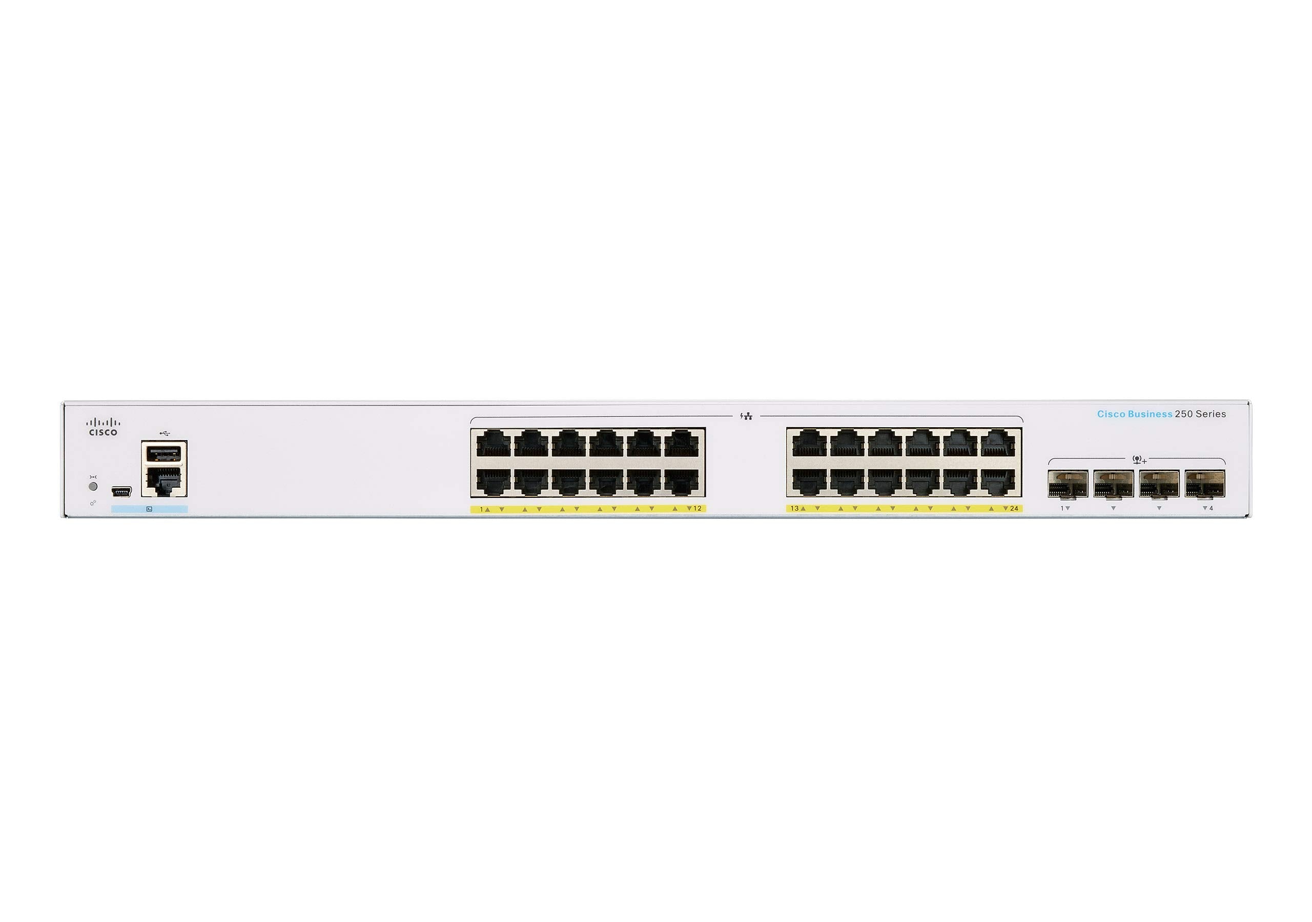 Cisco CBS250-24T-4X Smart Managed Switch – 24-Port Gigabit with 4x10G SFP+ Uplinks