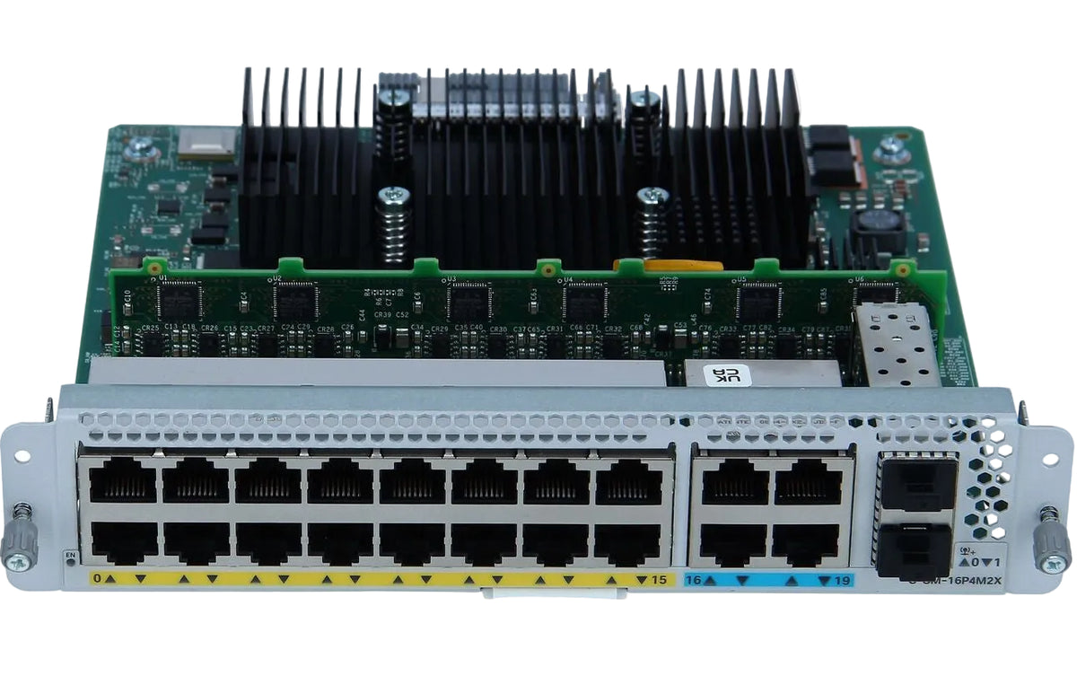 Cisco C-SM-16P4M2X Catalyst 22-Port 16GE 4mGig 2x10G PoE UADP EtherSwitch Service Module