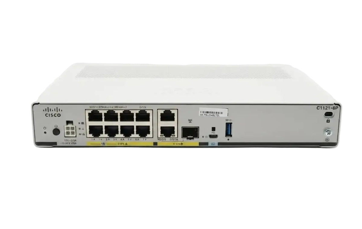 Cisco C1121-8P ISR 1121 8x GE LAN Dual GE SFP WAN 650 Mbps SD-WAN NGFW IOS XE Router - New