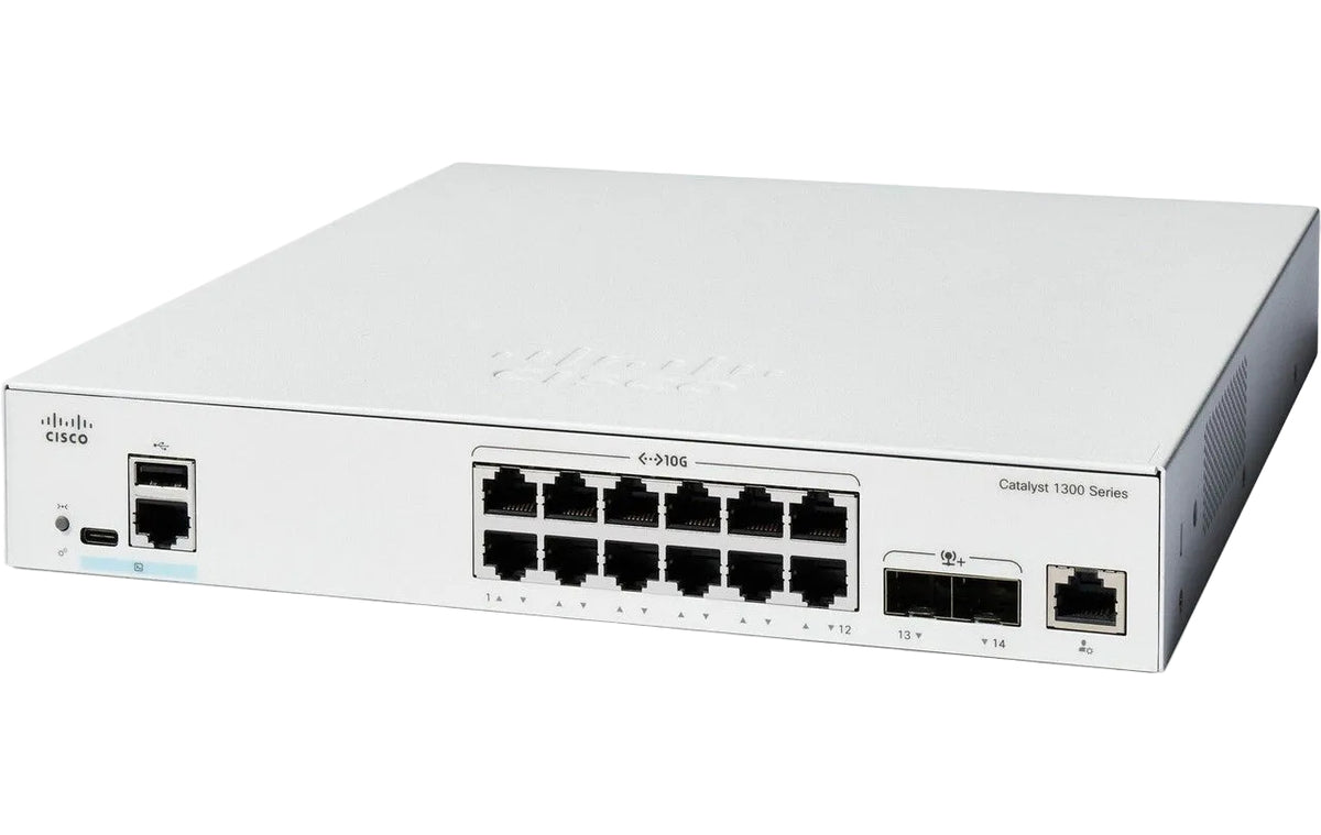 Cisco C1300-12XT-2X Catalyst 1300 12x 10GBase-T RJ-45 2x 10G SFP+ 280 Gbps FPS L3 Switch