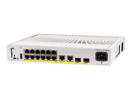 Cisco C9200CX-12P-2X2G-A 12-Port 2x1G Copper 2x10G Fixed Uplink PoE+ Switch - NEW