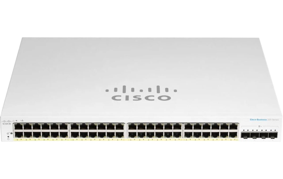 Cisco CBS220-48FP-4X Business 220 Series 48-Port Gigabit 740W PoE+ 176Gbps Smart Switch - New