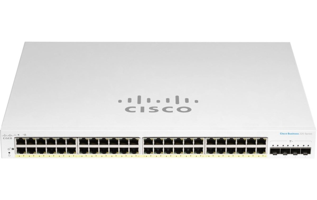 Cisco CBS220-48P-4X Business 220 Series 48-Port Gigabit 382W PoE+ 176Gbps Smart Switch - New