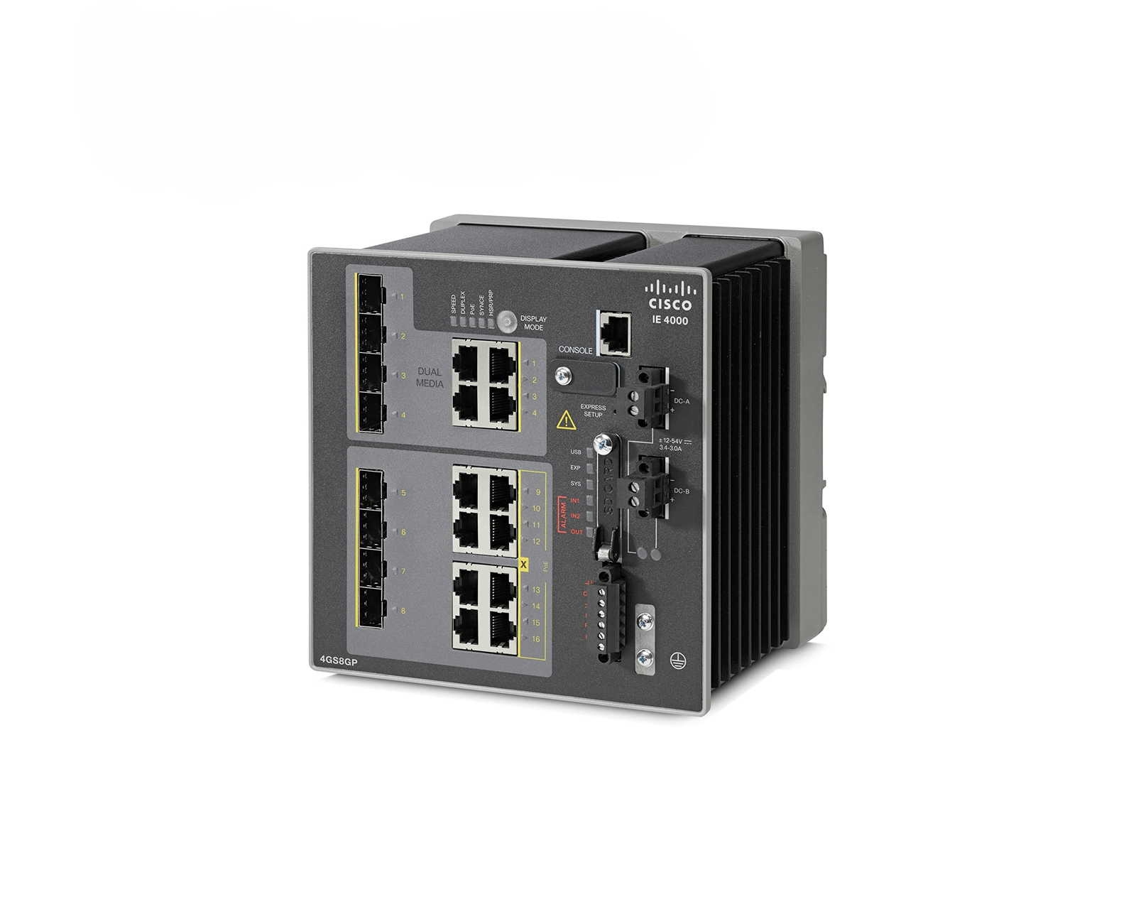 Cisco IE-4000-4GS8GP4G-E Industrial Ethernet Switch IE4000 w/ 4 GE SFP, 8 GE PoE+ and 4 GE combo uplink ports