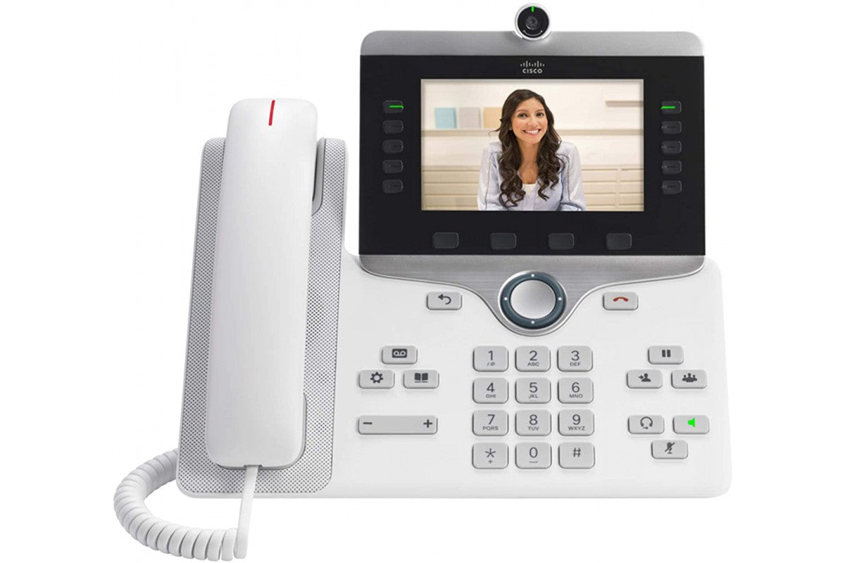 Cisco CP-8865-W-K9 8865 White 5-Line 720p HD IP Video Phone Wi-Fi Bluetooth GbE PoE VoIP