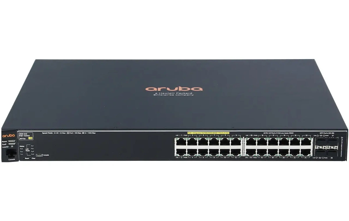 HPE Aruba J9773A 2530 24-Port Gigabit PoE+ 195W 4x SFP 56Gbps Virtual Stack Managed Switch