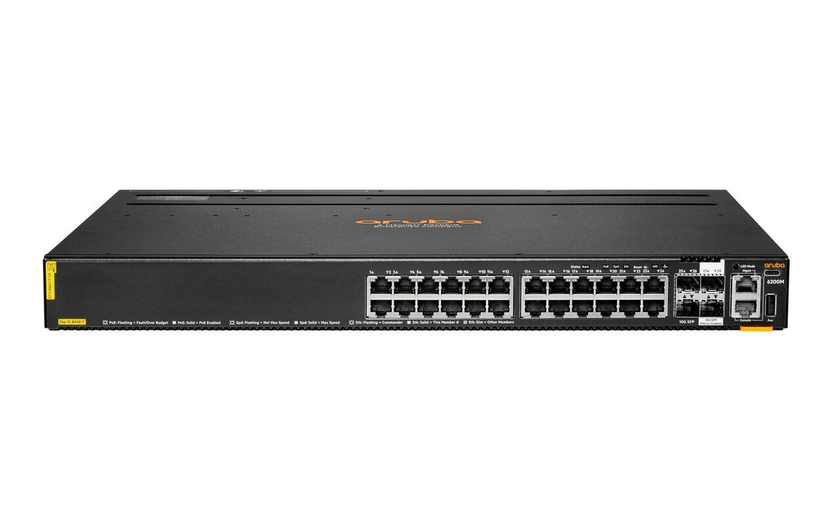 HPE Aruba R8Q68A CX 6200M 24-Port GbE PoE+ 740W 4x 10G SFP+ Layer 3 Modular Switch