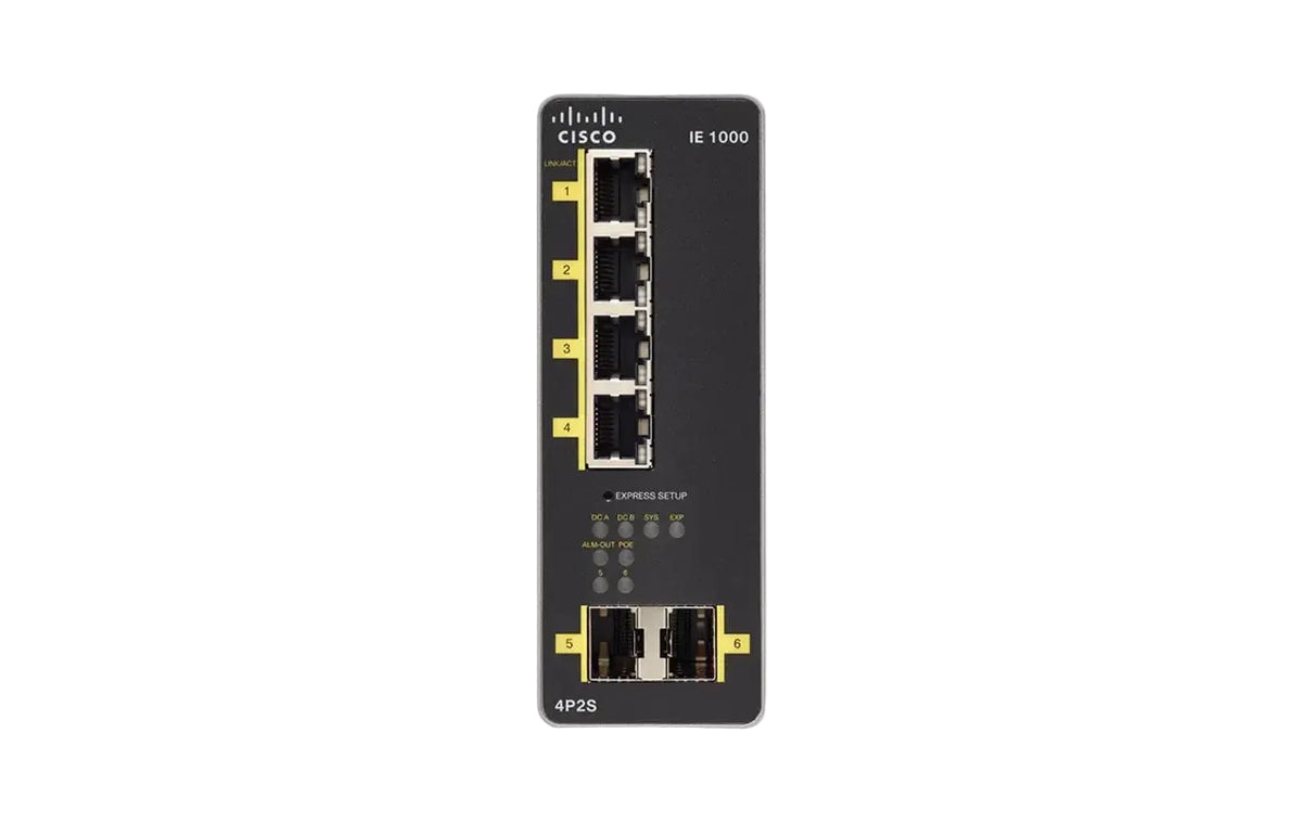 Cisco IE-1000-4P2S-LM Industrial Ethernet 1000 Series 4-Port Gigabit PoE+ 5.6Gbps Switch - New