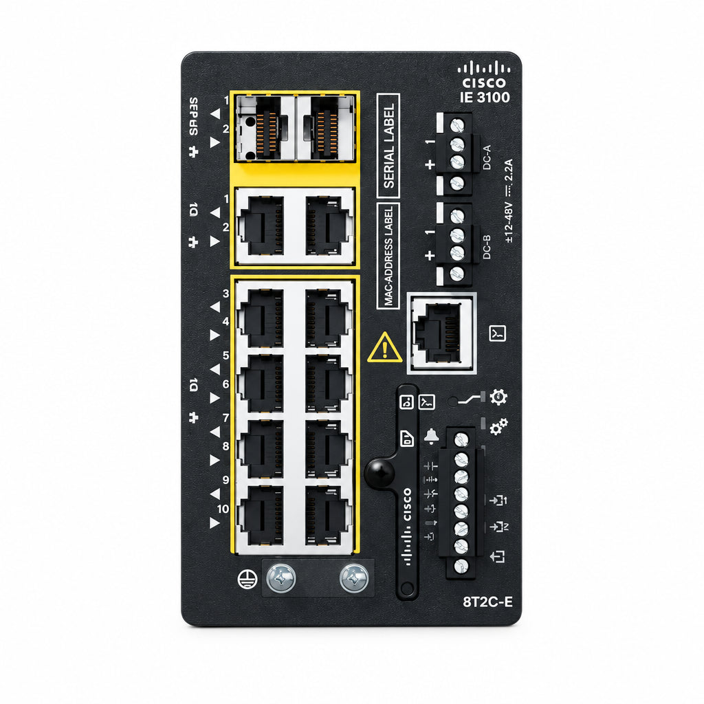 Cisco IE-3100-8T2C-E Catalyst IE3100 Rugged Series 10-Port 8-RJ45 2-Combo 10 Gbps Switch - New