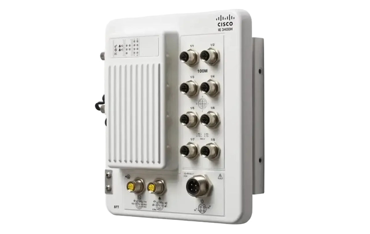 Cisco IE-3400H-8FT-E Catalyst IE3400 Heavy Duty 8-Port Fast Ethernet M12 IP67 Layer 3 Switch