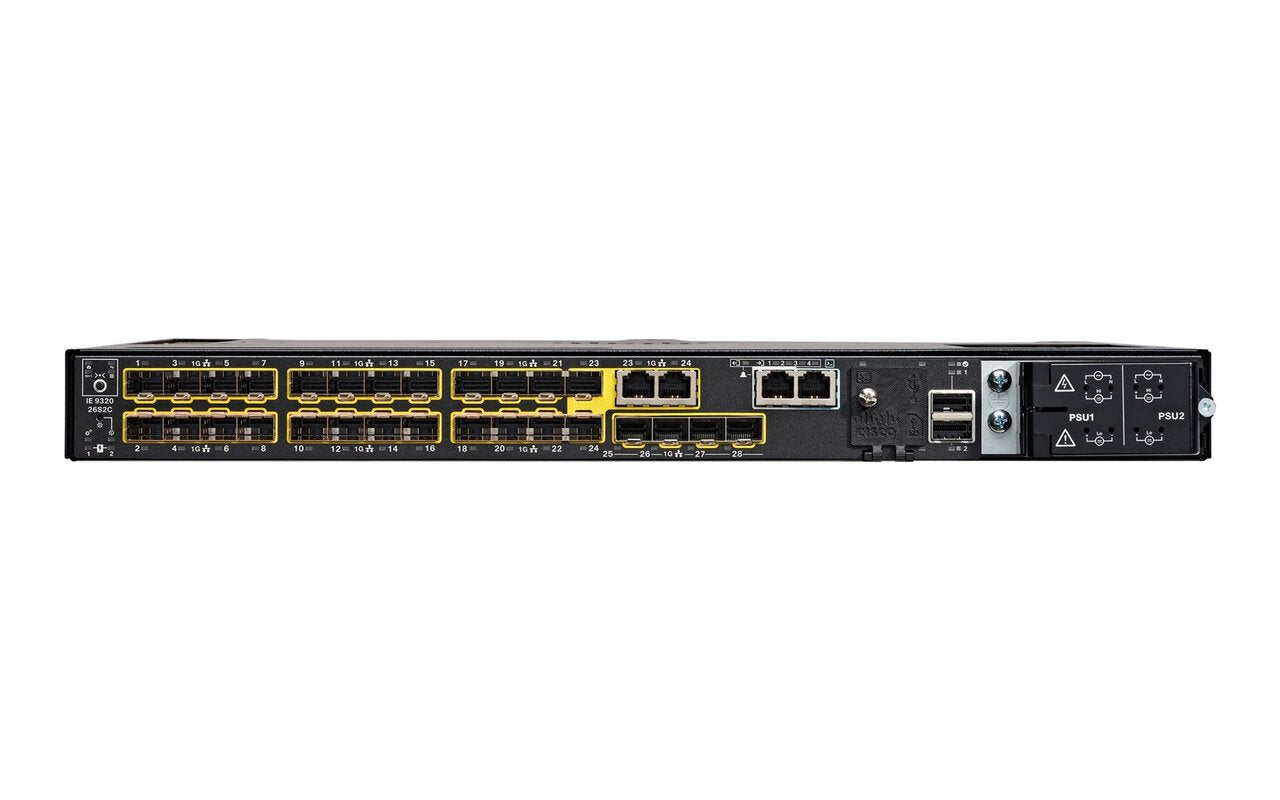 Cisco IE-9310-26S2C-E 24 Ports GE SFP Downlinks and 4 Ports GE SFP uplinks, NE IE9300 Series - New