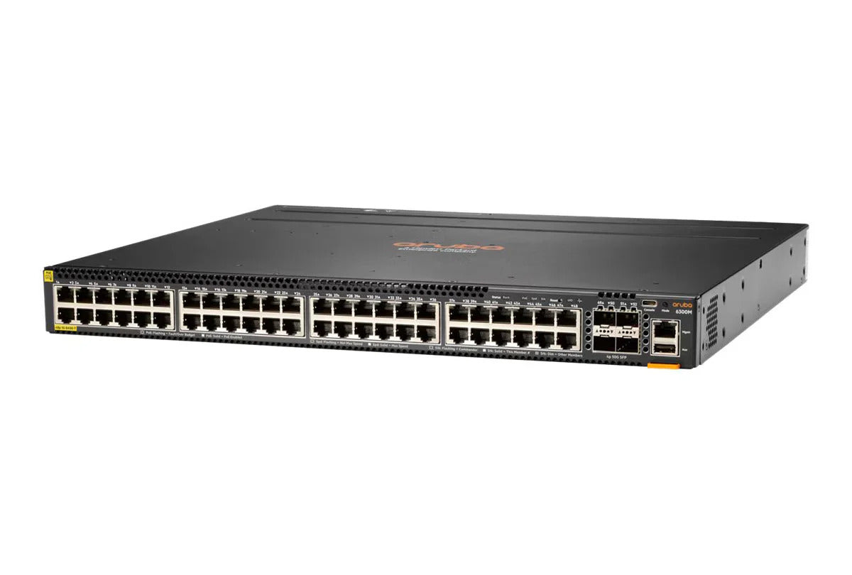HPE Aruba JL658A CX 6300M 24-Port 1/10G SFP+ 4x 1/10/25/50G SFP56 Stackable Switch