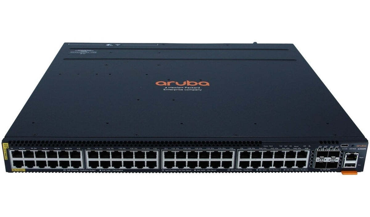 HPE Aruba JL661A CX 6300M 48-Port GbE PoE+ Class 4 4x SFP56 Layer 3 Modular Switch - New