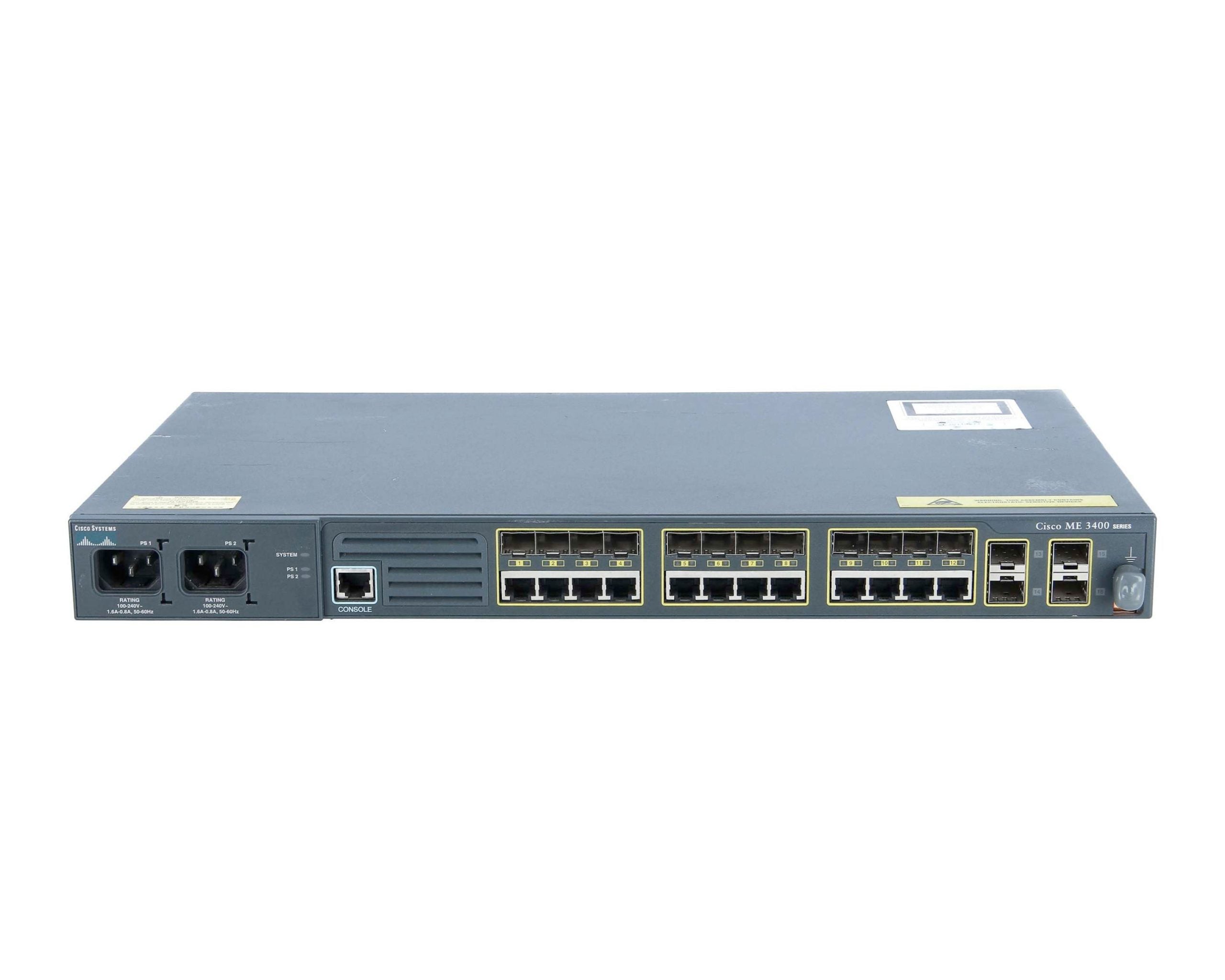 Cisco ME-3400EG-12CS-M 12-Port Gigabit or SFP 4x SFP Metro Switch ME34X-PWR-AC