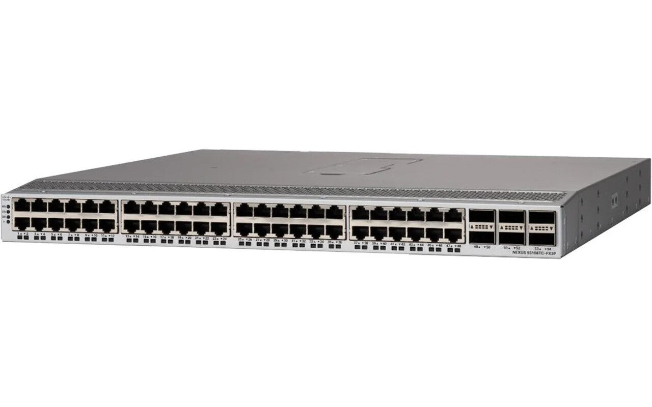 Cisco N9K-C93108TC-FX3P 48p 100M/1/2.5/5/10GT & 6p 100G QSFP28