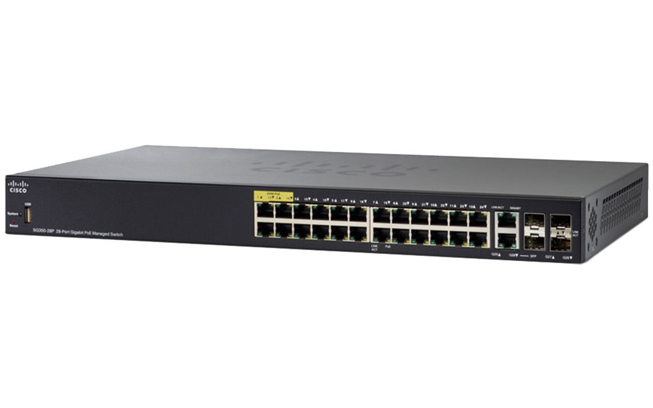 Cisco SG350-28MP-K9 24X1GE PoE+ Switch