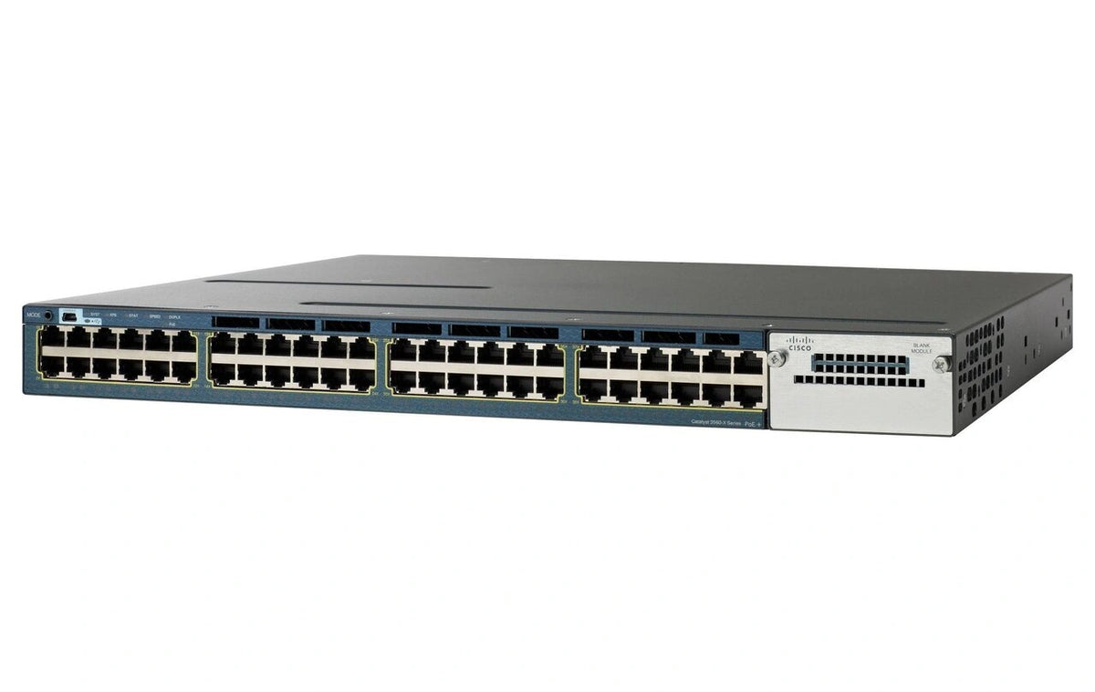 Cisco WS-C3560X-48PF-S Catalyst 3560-X 48-Port Gigabit PoE+ 800W Standalone IP Base Switch