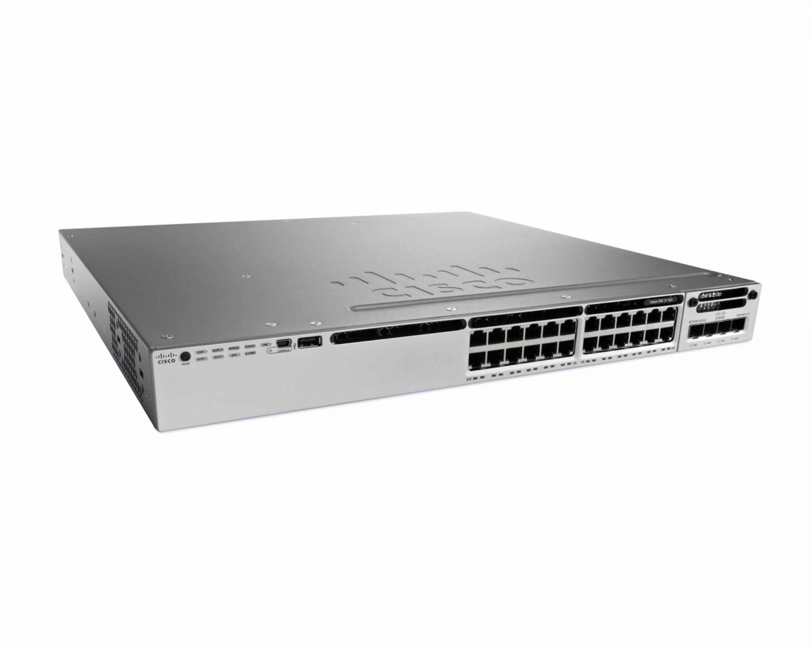 WS-C3850-24P-L Cisco Catalyst C3850-24P Switch Layer 2- Access Layer - 24 10/100/1000 Ethernet POE+ ports - LAN Base - managed- stackable