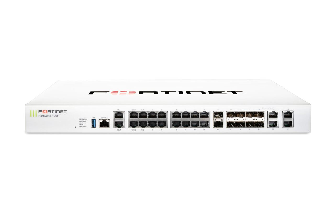 Fortinet FG-100F 22xRJ45, 4xSFP, 2x10G SFP+ Firewall - New