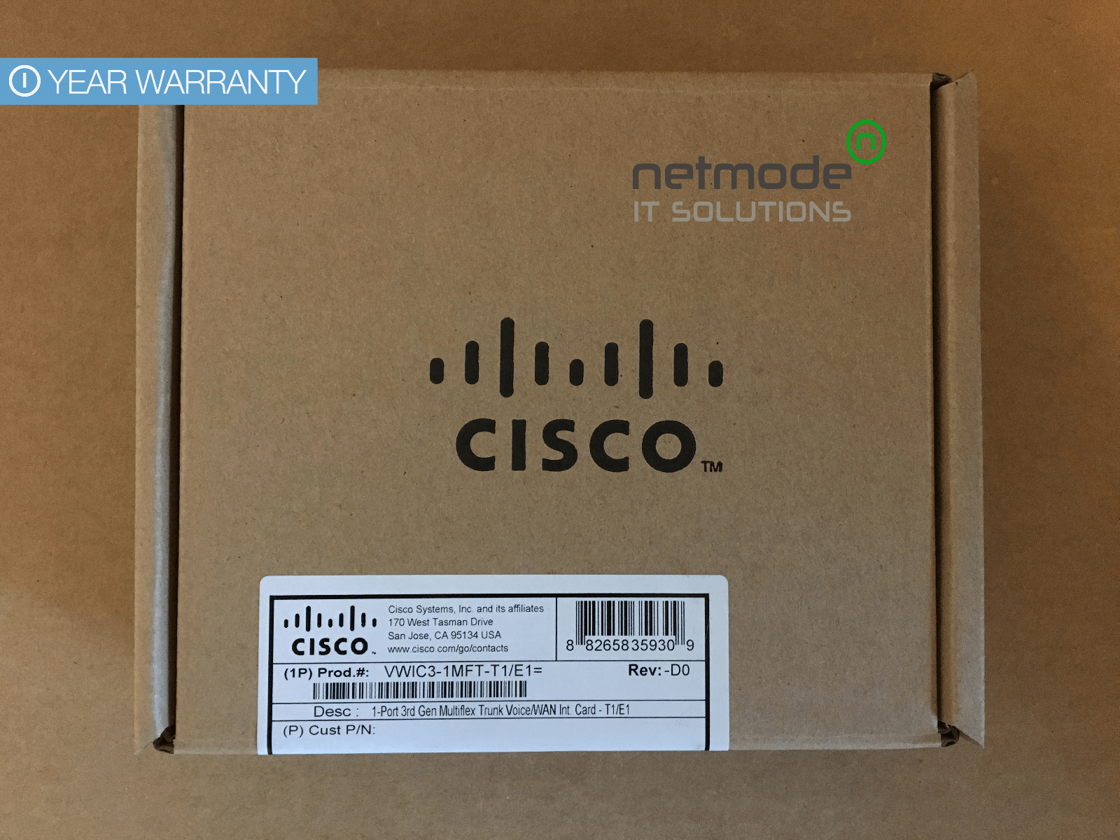 Cisco VWIC3-1MFT-T1/E1 1-port Multiflex Voice - New