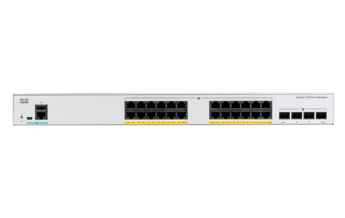 Cisco C1000-24T-4G-L Catalyst 1000 24-Port GbE Non-PoE 4x 1G SFP Fanless L2 Managed Switch - New