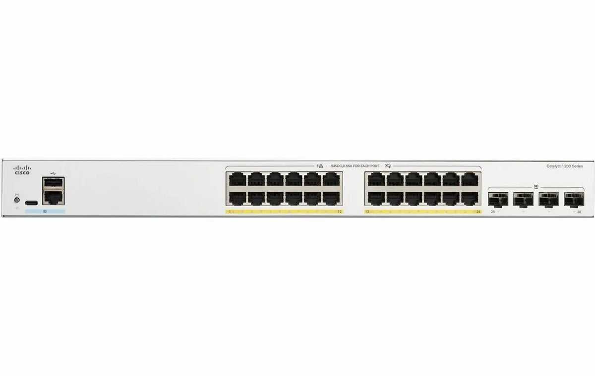 Cisco C1200-24T-4X Catalyst 1200 Series 24-Port Gigabit 4x10G SFP+ Uplink 128Gbps Smart Switch - New