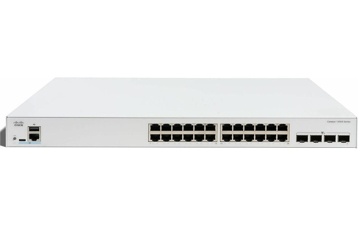 Cisco C1300X-24P-4X Catalyst 1300X Series 24-Port Gigabit PoE+ 385W 4x10G SFP28 Managed Switch