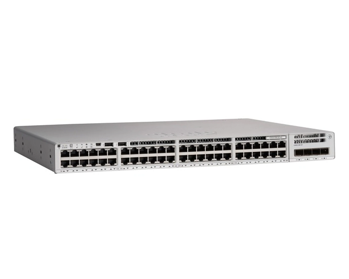 Cisco C9200-48P-E Catalyst 9200 48-Port Gigabit PoE+ Modular Uplink Network Essentials Switch - New
