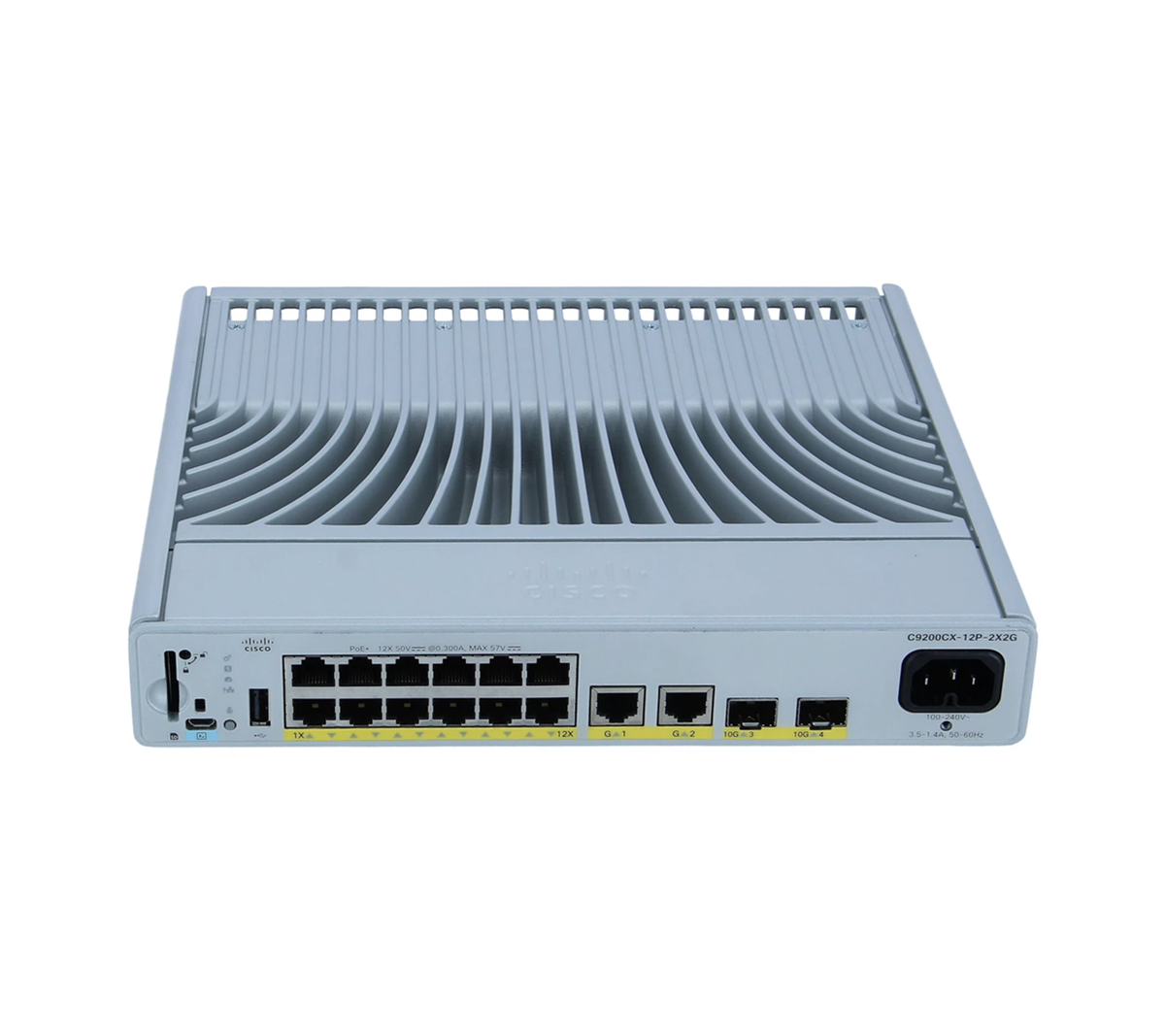 Cisco C9200CX-12P-2X2G-E Catalyst 9200CX 12-Port GbE PoE+ 240W 2x 10G SFP+ Fanless Compact Switch - New