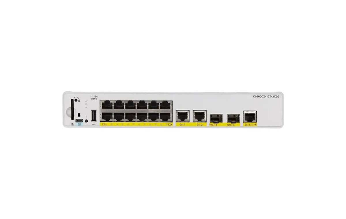 Cisco C9200CX-12T-2X2G-E Catalyst 9200CX 12-Port Compact 2x 10G SFP+ Network Essentials Switch