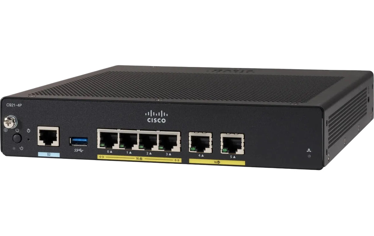 Cisco C921-4P 900 Series 2-Port WAN 4-Port LAN Gigabit Ethernet Integrated Services Router - New