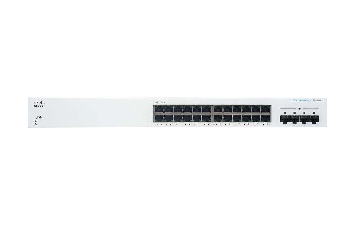 Cisco CBS220-24T-4G Business 220 Series 24-Port Gigabit 4 SFP Uplink 56Gbps Smart Switch - New