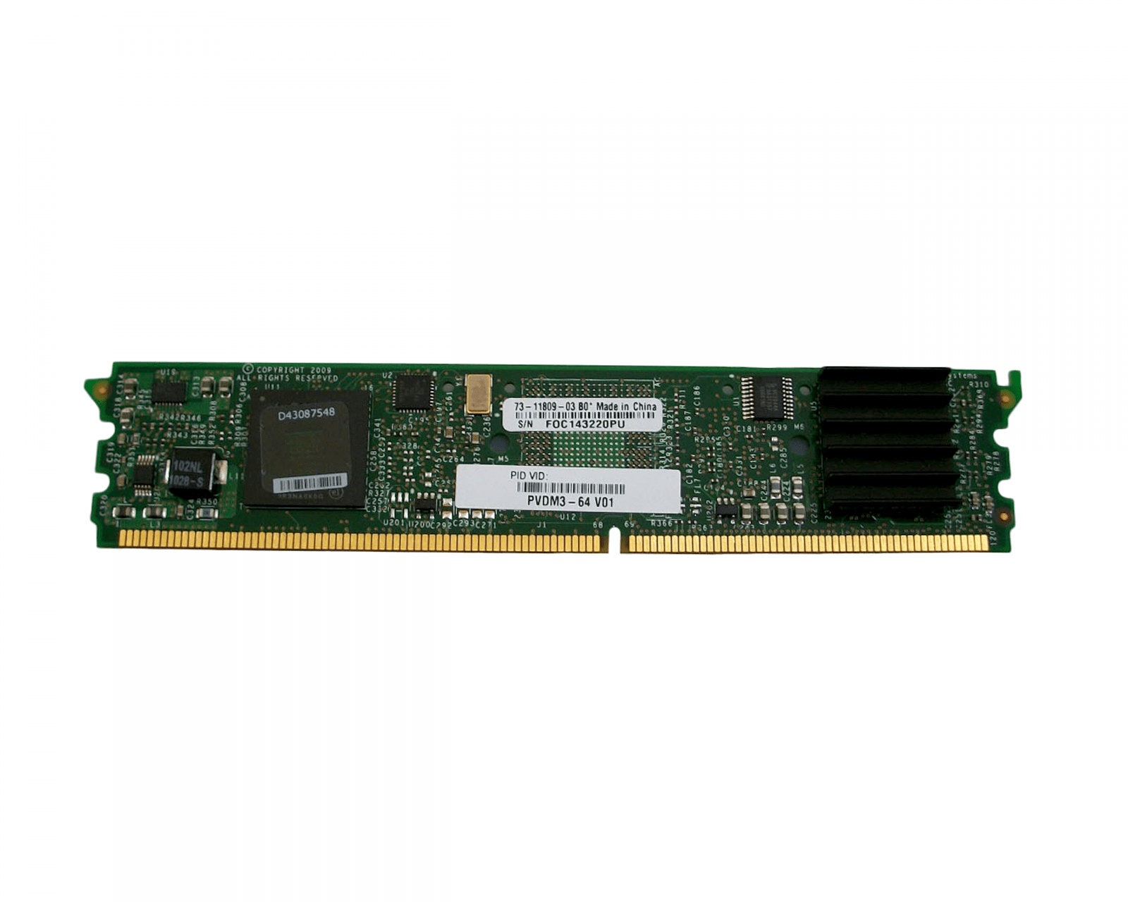 CISCO PVDM3-64 VOICE/VIDEO HIGH DENSITY DSP MODULE PVDM3