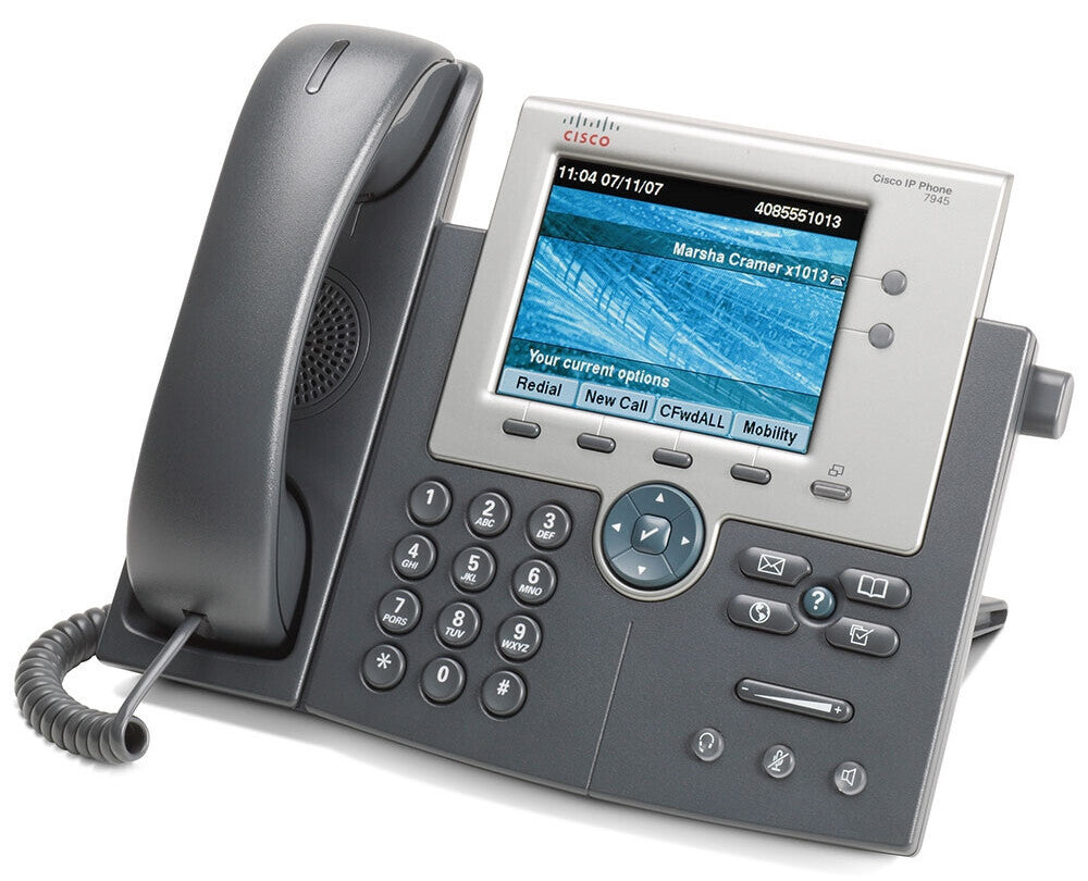 Cisco CP-7945G 7945G IP Phone - Cable - Desktop, Wall Mountable - Dark Gray, Silver - Cisco Ip Phone