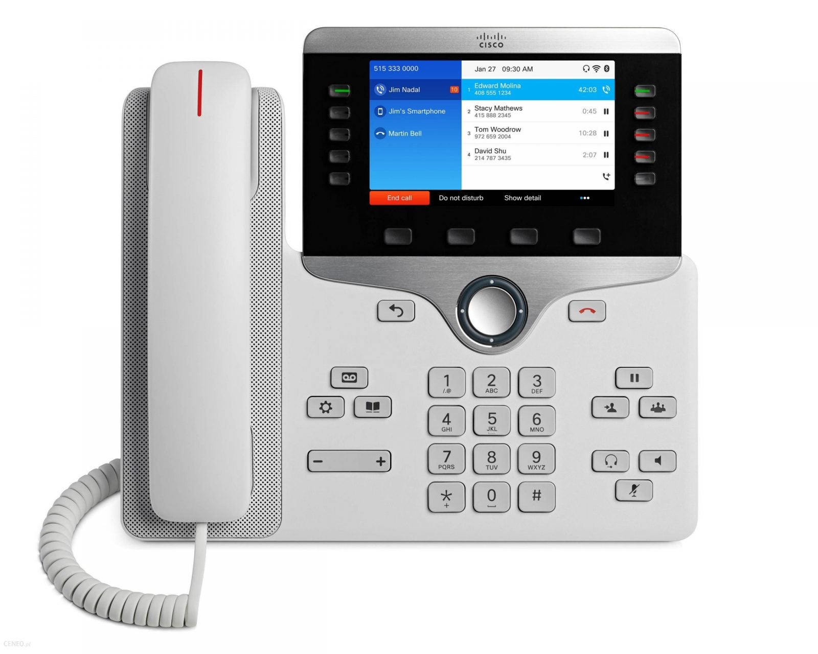 Cisco CP-8851-W-K9 VoIP Phone IP PoE Color LCD Display 8851 Voice Audio (White) - New