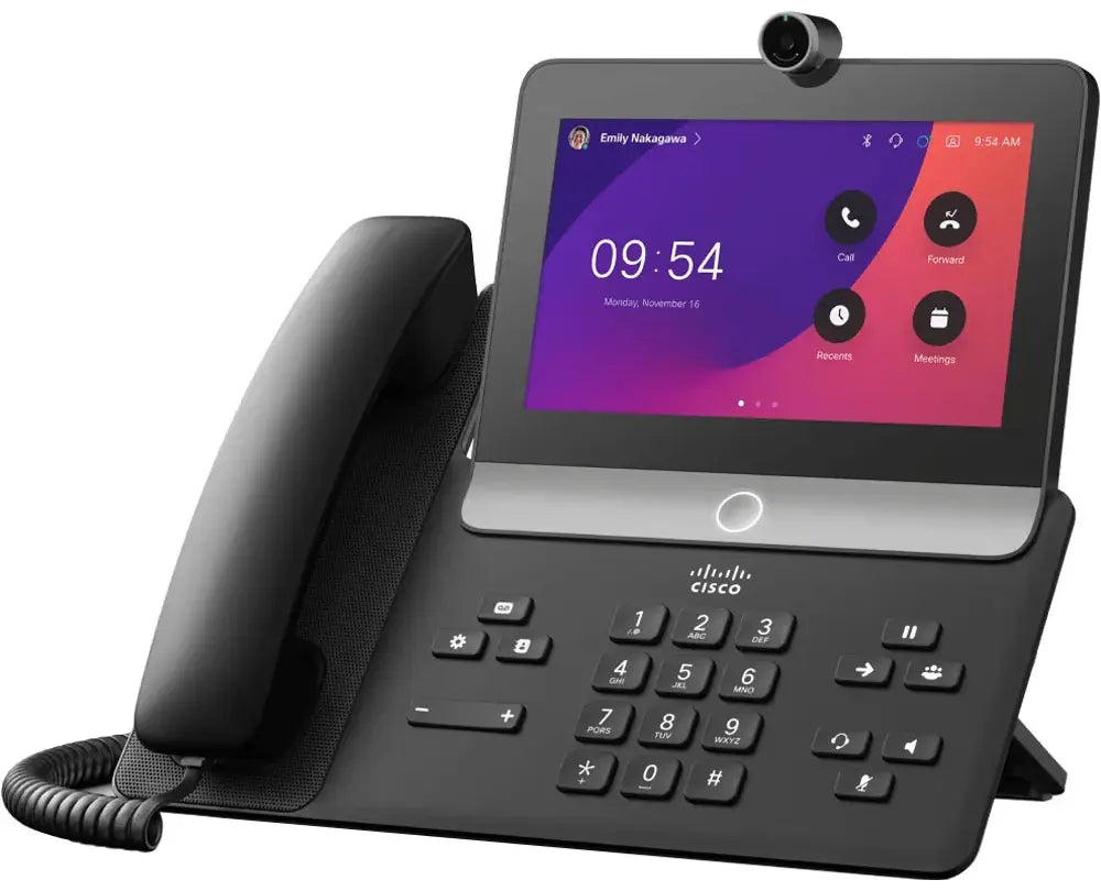 Cisco CP-8875-K9 8800 Series Video Phone 8875 7-Inch Touchscreen 1080p HD Camera Wi-Fi PoE
