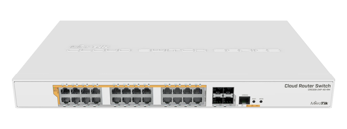 MikroTik CRS328-24P-4S+RM Cloud Router Switch 24-Port PoE+ 450W 4x 10G SFP+ Dual Boot