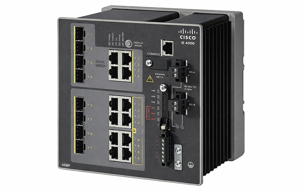 Cisco IE-4000-4GC4GP4G-E Industrial Ethernet 4000 12-Port GE PoE+ 125W TAA Rugged Switch