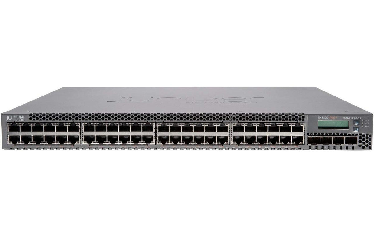 Juniper Networks EX3300-48P EX3300 48-Port GbE PoE+ 740W 4x 10G SFP+ Layer 3 Switch