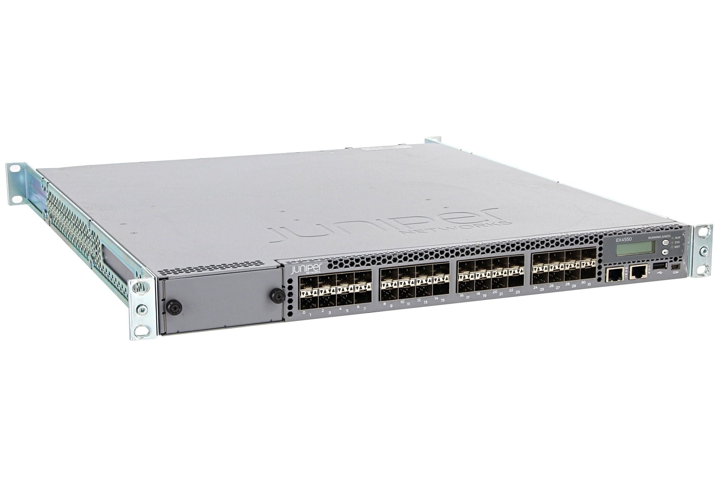 JUNIPER EX4550-32F-AFO 32-PORT 1/10GBE SFP+ CONVERGED SWITCH DUAL 650 AC PS - New