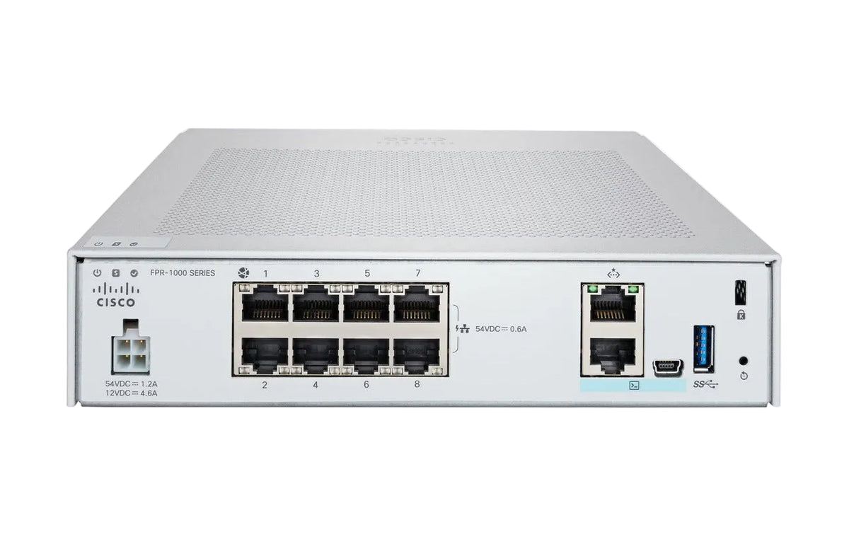 Cisco FPR1010-NGFW-K9 Firepower 1000 Series 8-Port Gigabit 890Mbps Next-Generation Firewall - New