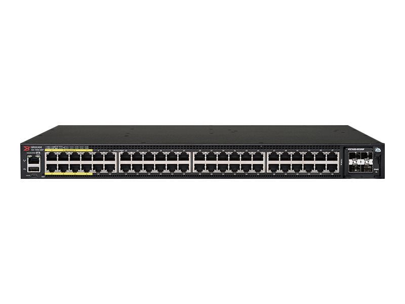 NEW BROCADE ICX 7450 48X1G 2X40G & 4X10GBE SFP+ W/ ICX7450-48P-E W/ POE