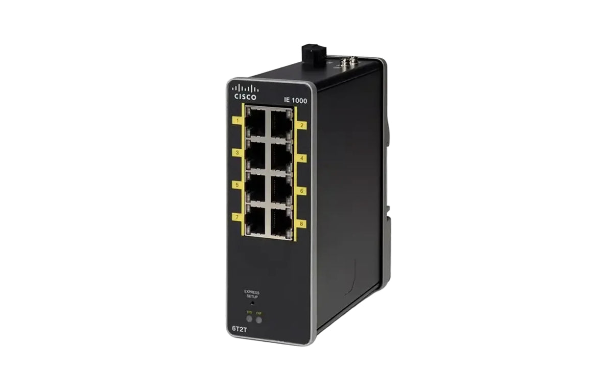 Cisco IE-1000-6T2T-LM Industrial Ethernet 1000 Series 8-Port Ethernet 12-24V DIN Rail Switch - New