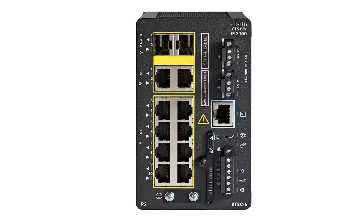 Cisco IE-3100-8P2C-E Catalyst IE3100 8-Port GbE PoE+ 240W 2x Combo Industrial DIN Rail Switch - New