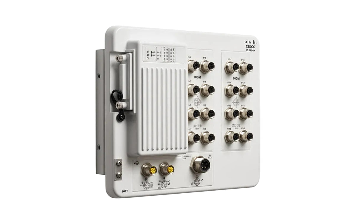 Cisco IE-3400H-16FT-E Catalyst IE3400 Heavy Duty 16-Port Fast Ethernet M12 IP67 Layer 3 Switch