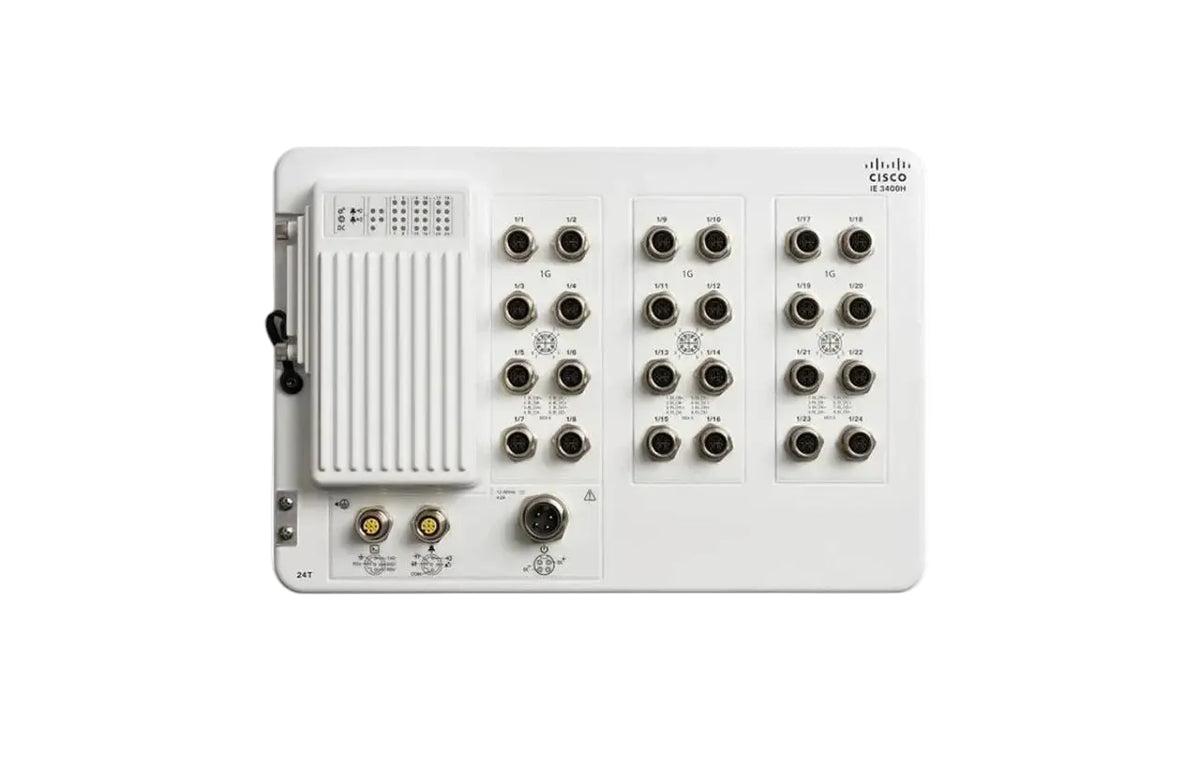 Cisco IE-3400H-24T-A Catalyst IE3400 Heavy Duty 24-Port Gigabit M12 IP67 Layer 3 Switch - New