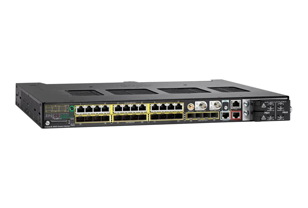 Cisco IE-5000-16S12P Industrial Ethernet 28-Port Fanless PoE+ Rugged Switch