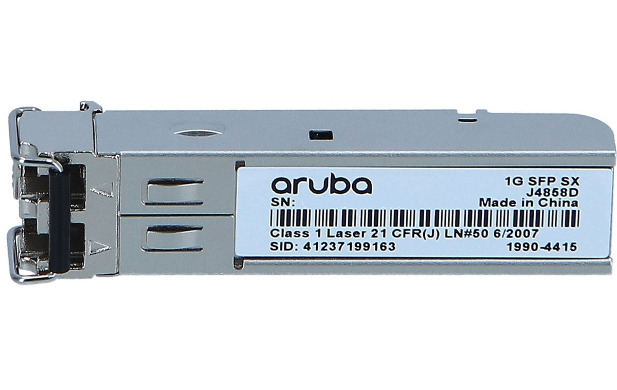 HPE Aruba J4858D 1000BASE-SX 1G SFP 850nm 550m OM2 MMF LC Duplex Transceiver