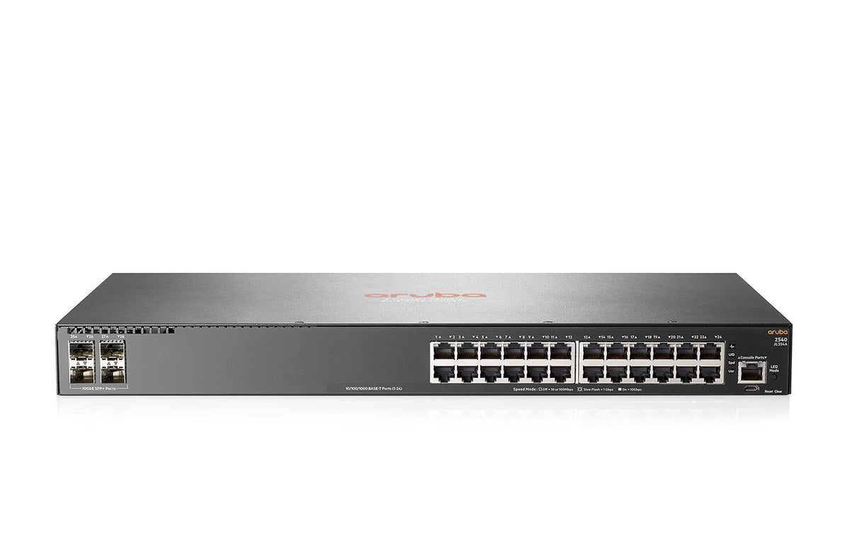 HPE Aruba JL354A 2540 Series 24-Port GbE Non-PoE 4x 10G SFP+ Layer 2+ Managed Switch - New