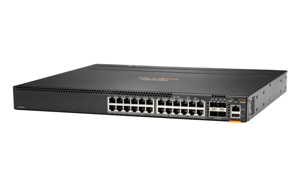 HPE Aruba JL664A CX 6300M 24G 4x SFP56 448 Gbps MACsec VSF BGP EVPN Layer 3 Managed Switch